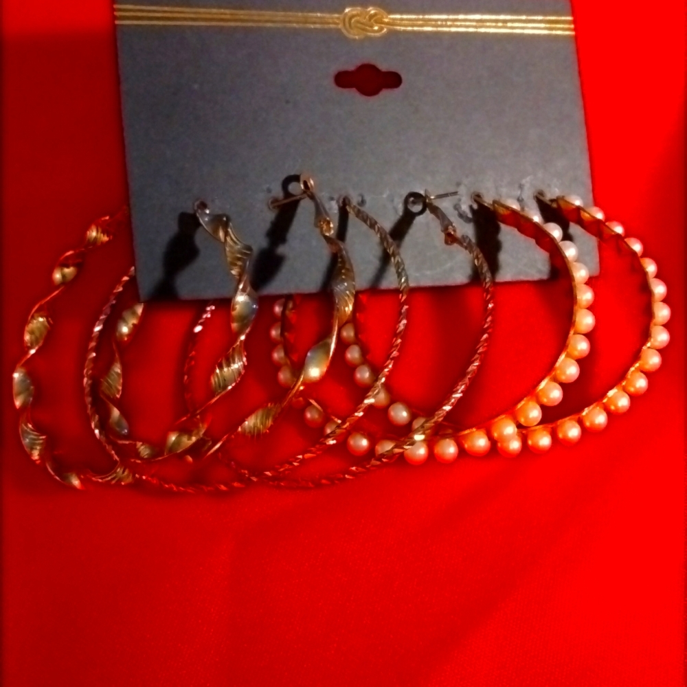 Set Goldtone Hoops